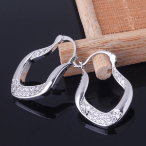 Simple Ear Buckles Drop Stud Earrings Hollow Sparkly Zircon