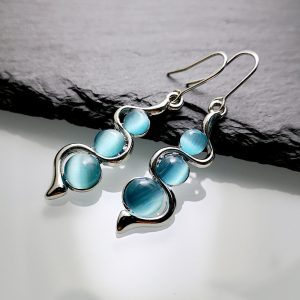 Bohemian Vintage Creative Opal Earring 925 Silver Plated