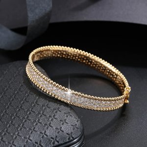 Simple Bangle Bracelet With Full Of Sparkly Zircon