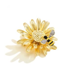 Daisy Bee Animal Rhinestone Brooch, Pin