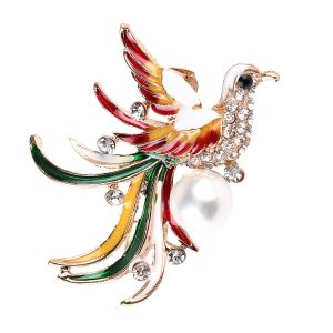 Animal Phoenix Faux Pearl Brooch, Pin