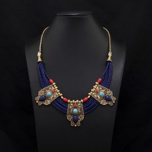 Handmade Beaded Necklace Women's Multilayer Colorful