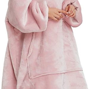 Aujelly Oversized Sweatshirt Blanket, Unisex, Sherpa Hooded Blanket, Sleeves and Pocket