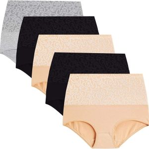 High Waist Cotton Briefs Ladies Panties Tummy Control Panty Full Coverage Multipack