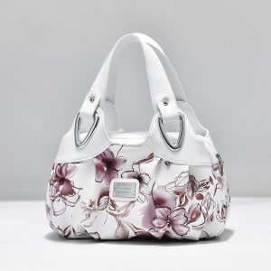 Flower Design Top-handle Ladies Handbag, Shoulder Bag, PU Leather