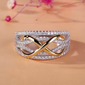Two Tone Infinity Shape Ring