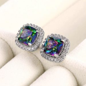 Cubic Zirconia Stud Earrings Silver
