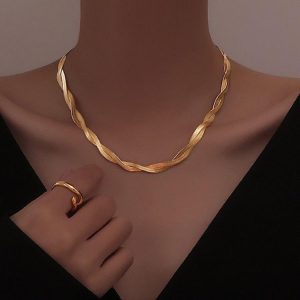 Gold Cross Titanium Steel Neck Chain