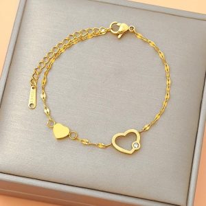 New listing titanium steel bracelet beating heart