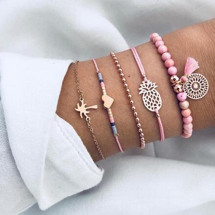 Bead Chain Bracelet Set Anklet - Image 3