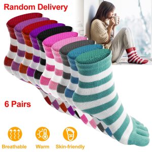 6 Pair 5-toes Socks Soft Breathable Socks Ankle Sock Athletic Five Finger Socks For Girl Women