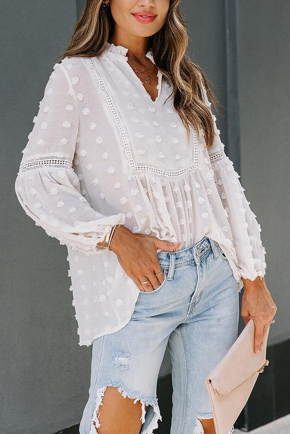 Charming Ruffle Chiffon Blouse - Image 13