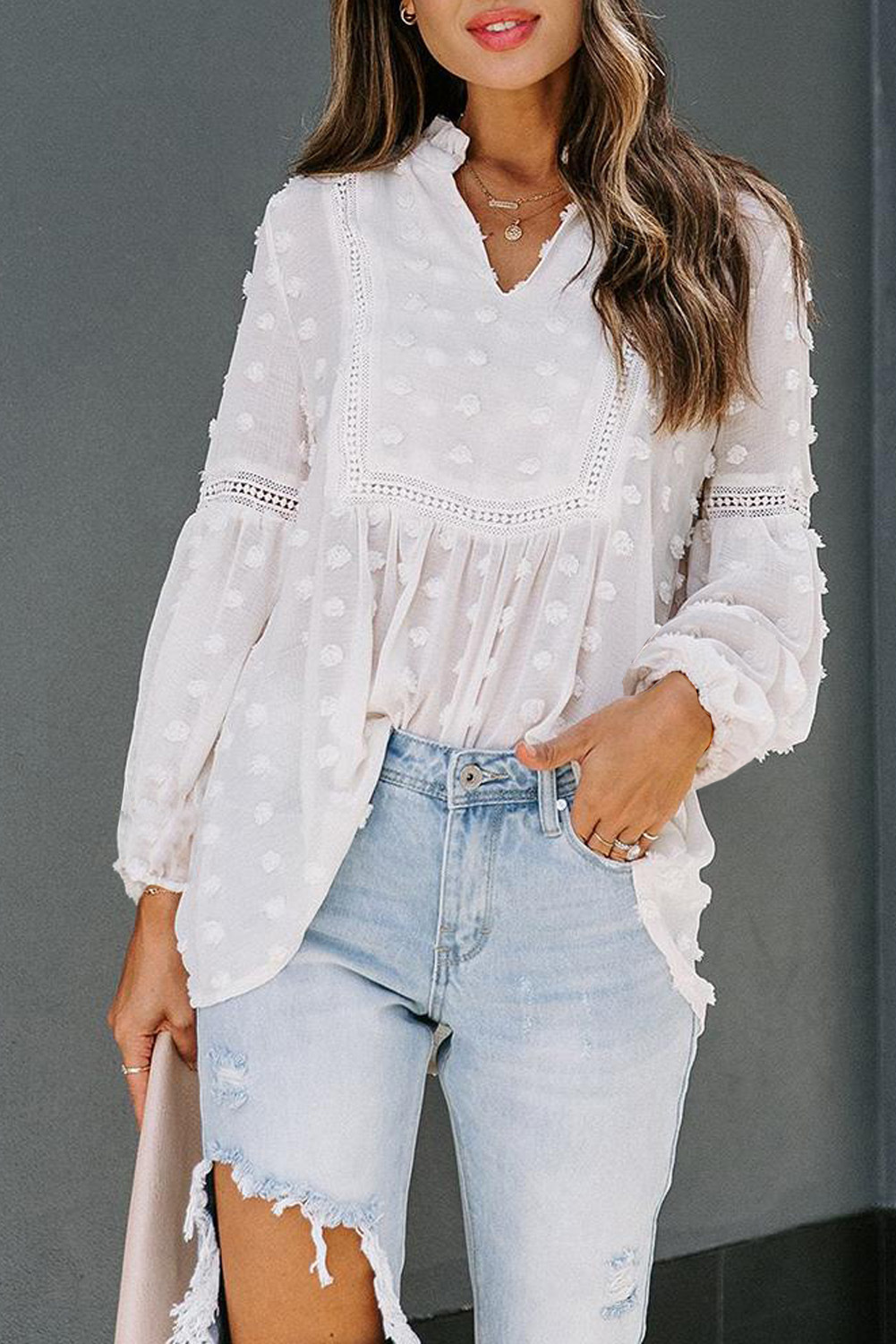 Charming Ruffle Chiffon Blouse - Image 12