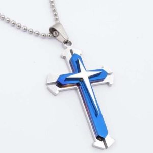 Steel Cross Pendant Necklace