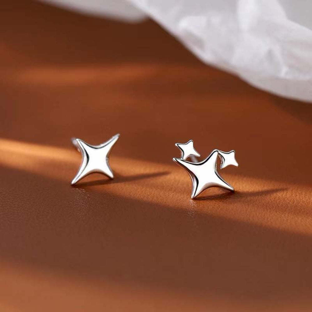 Asymmetrical Star Stud Earrings - Image 4