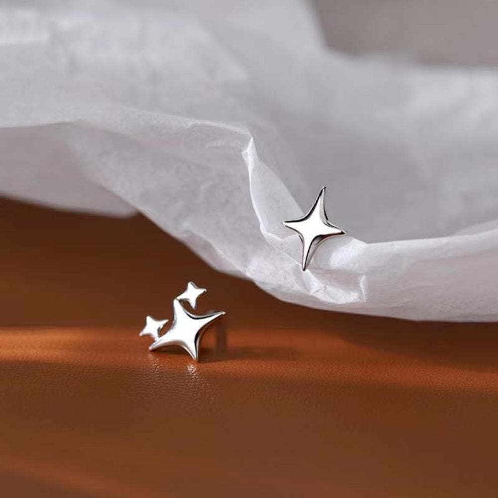 Asymmetrical Star Stud Earrings - Image 6